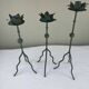 Sculptural candle holder trio