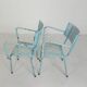 Lot de 2 chaises de jardin industrielles en acier avec accoudoirs, années 1950