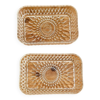 Set of 2 Duralex ramekins stamped Lesieur Oil