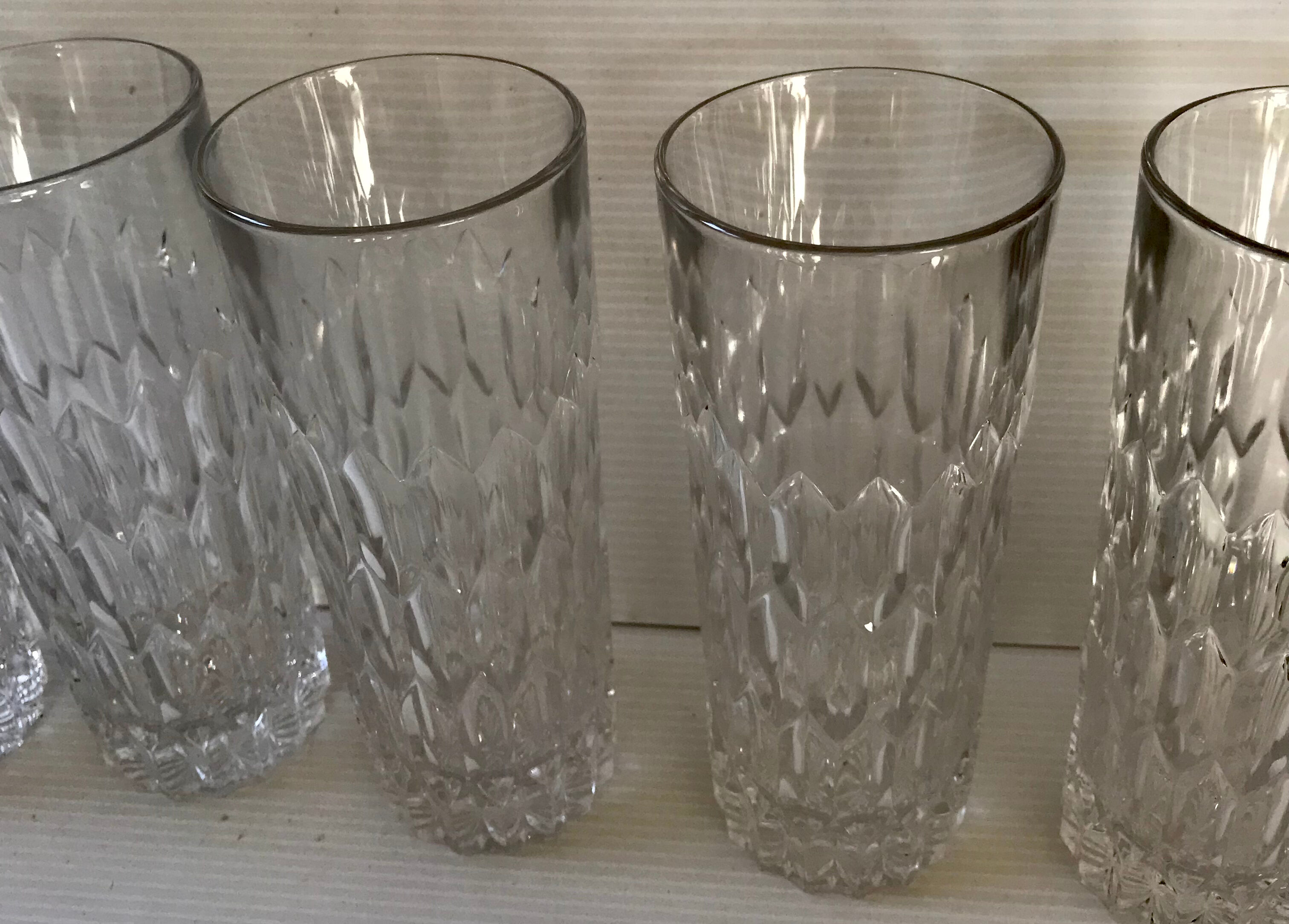 Six cut crystal glasses