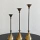 Set of three bronze candlesticks by Christian de Beaumont from the 1980s.