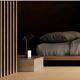 Reflect table lamp in chrome metal, contemporary work.