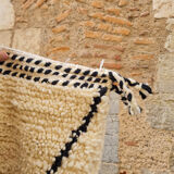 Berber wool carpet with black diamond 110x140cm