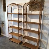 Pair of wicker bookcase