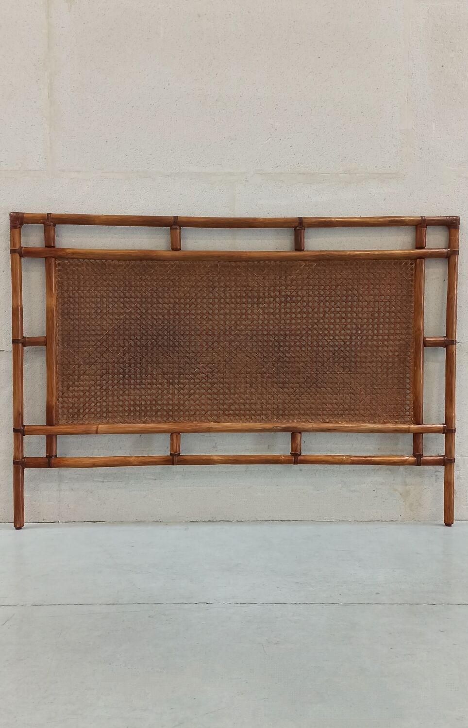 Traditional bamboo and cane headboard, 70's