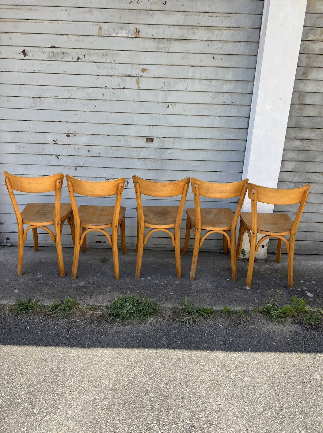 5 chaises bistrot Lutherma en bois