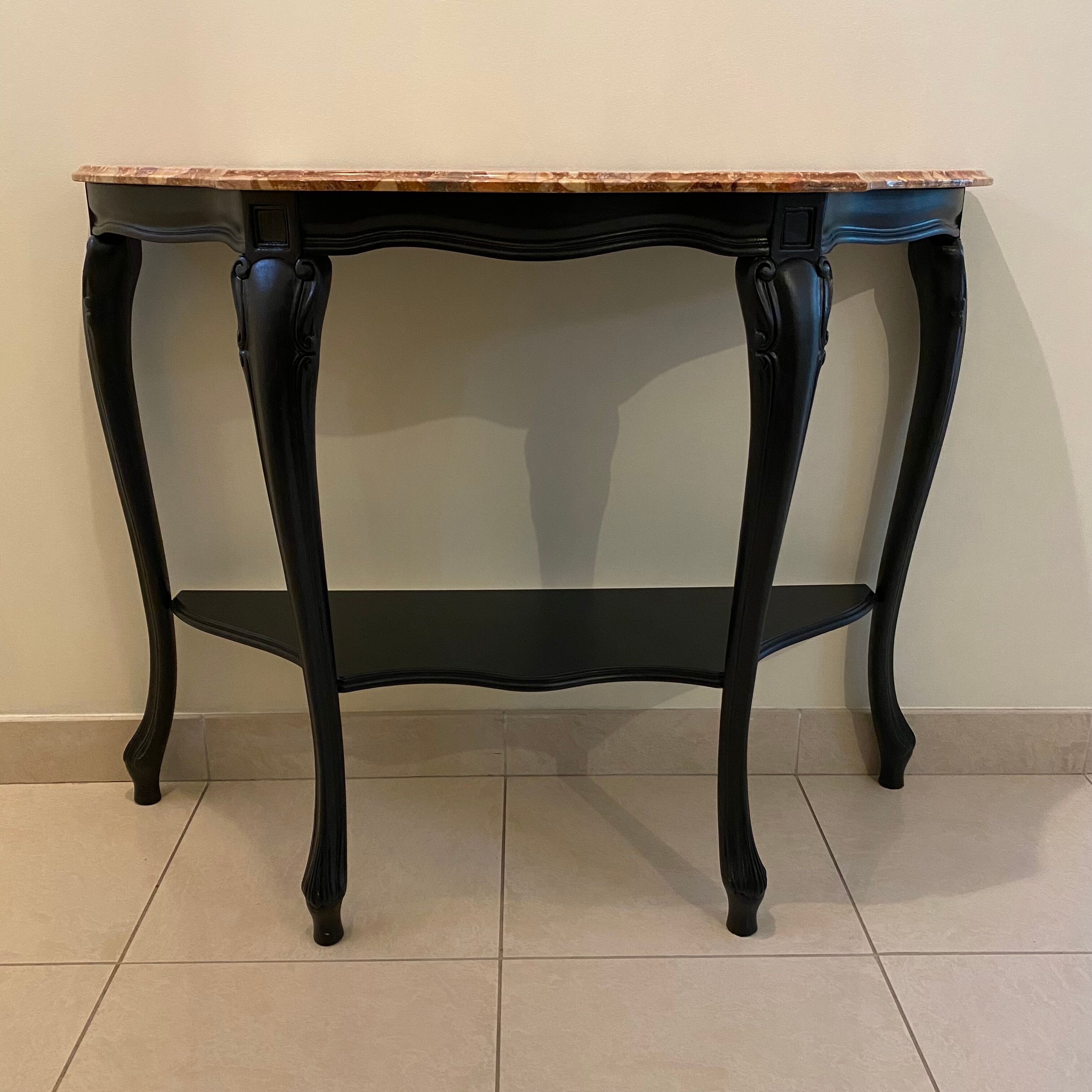 Baroque style console, marble top