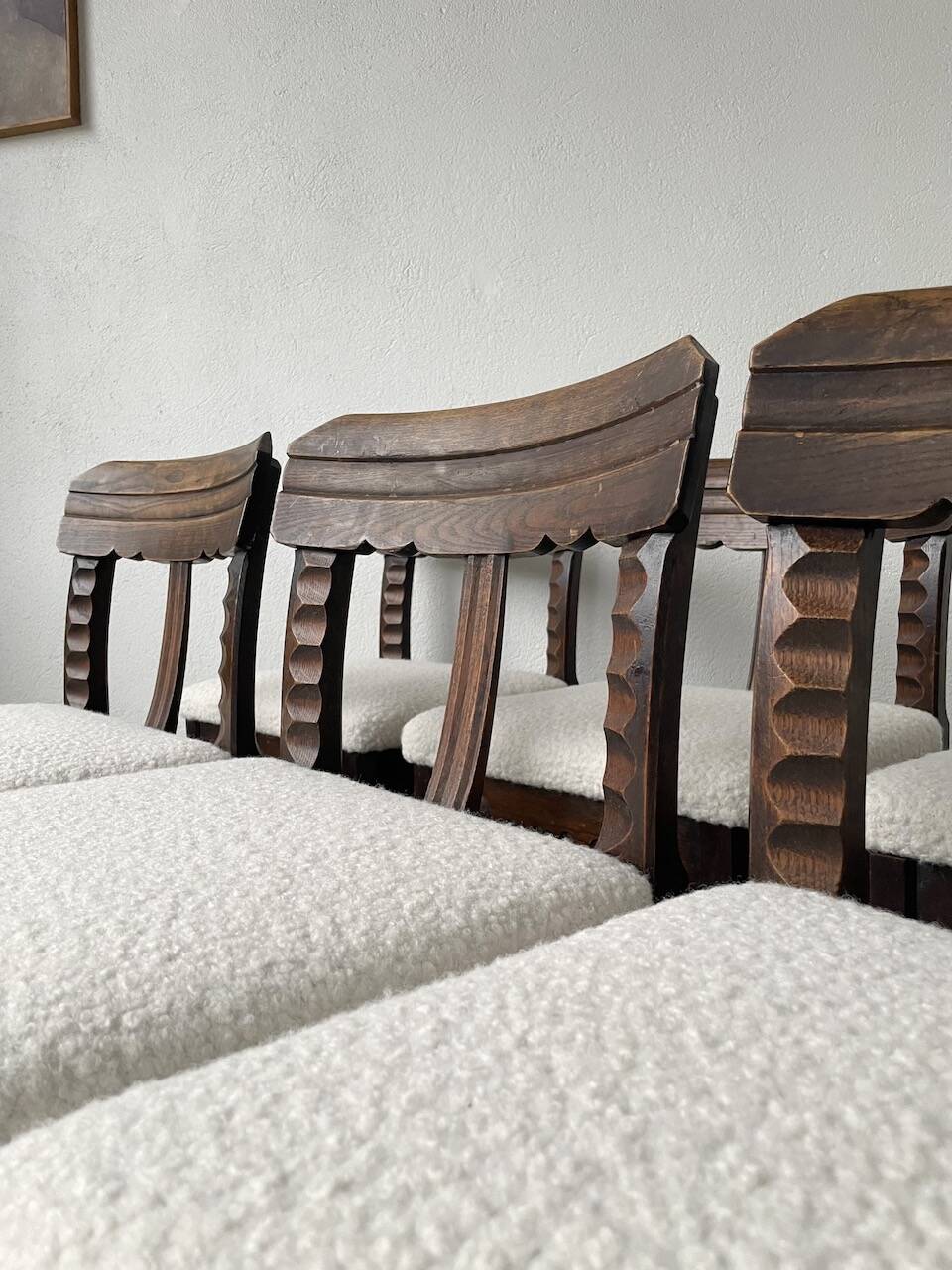 Set of 6 brutalist chairs from the 1940s