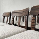 Set of 6 brutalist chairs from the 1940s