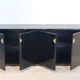 Pierre Vandel Paris Black Lacquered French Sideboard