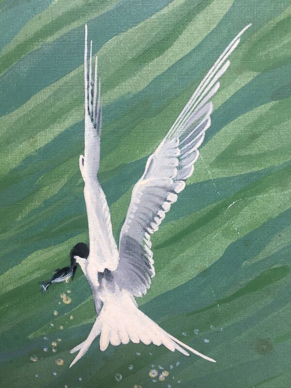 Tableau HSP ''L'oiseau pêcheur'' 1978 de Michel Faure (1911-1997)