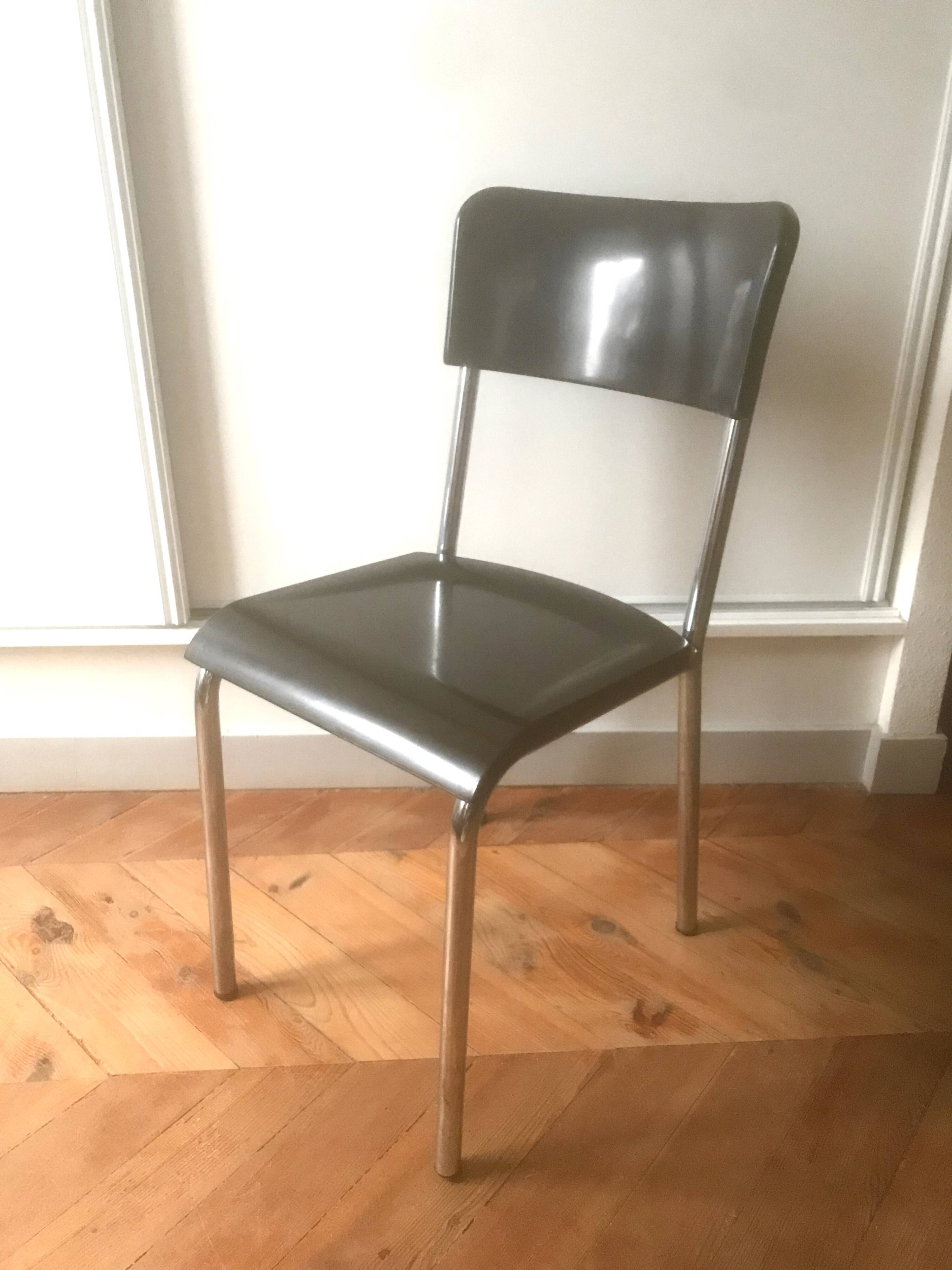 René Herbst black Bakelite chair 1940
