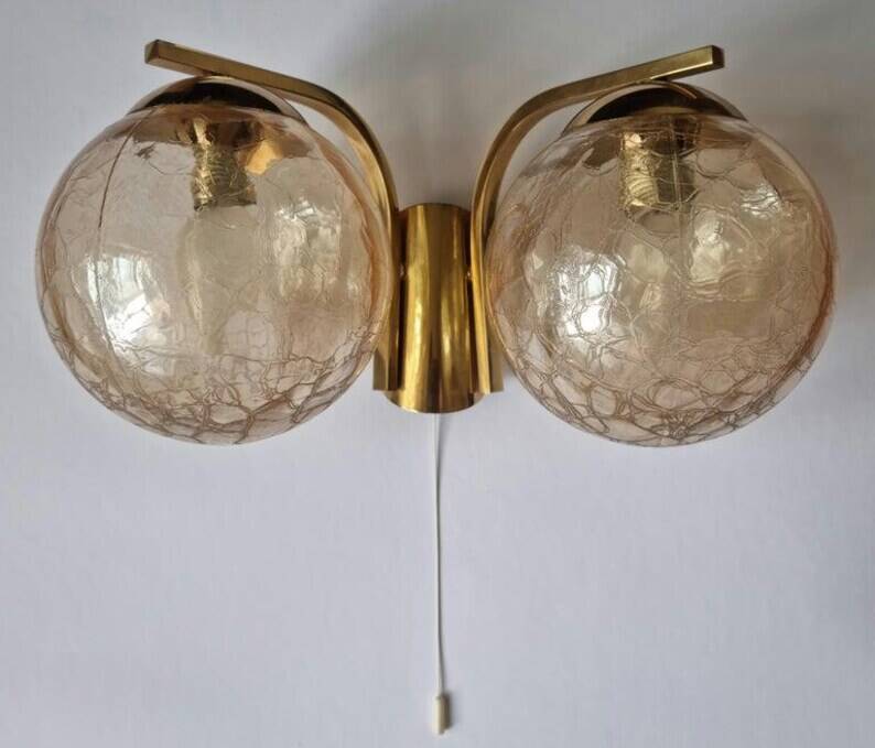 Midcentury Brass Wall Lamp, Germany, 1970s
