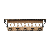 Coat rack hook wicker black metal vintage