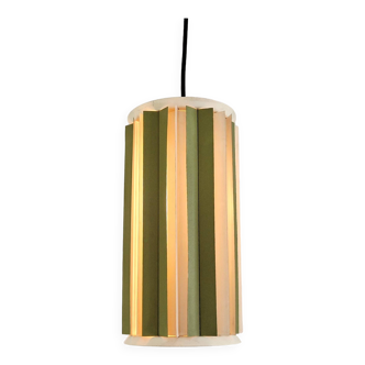 Green and white metal pendant lamp, Denmark 1960's