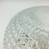 Ceiling lamp in molded glass in relief