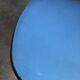 Pair of vintage bistro chairs in wood and light blue vinyl