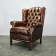 Contemporary Handmade Chesterfield Leather Wingback Armchair 2010s