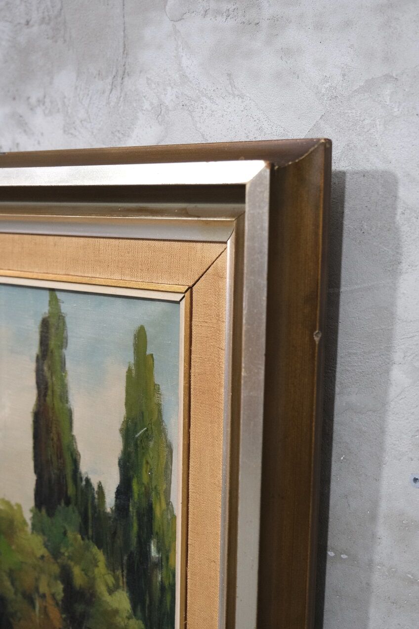 Tage Rudolf Ahlm, Swedish landscape, oil on canvas, 1940s, framed