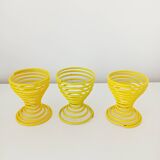 Set of 6 spring, spiral egg cups