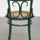 Vintage green bistro chair with woven reed seat