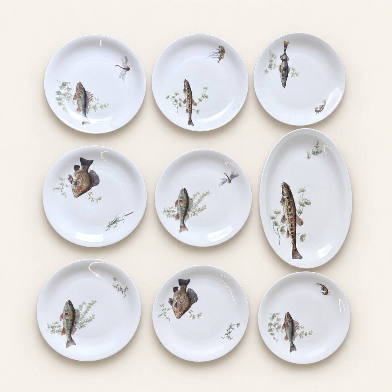 Service à poisson en porcelaine