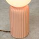 Vintage Italian Ceramic Table Lamps in Salmon Ceramic and Opaline, set of 2