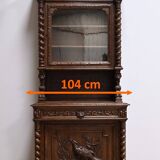 Narrow Oak Display Cabinet, Louis XIII style – Late 19th century