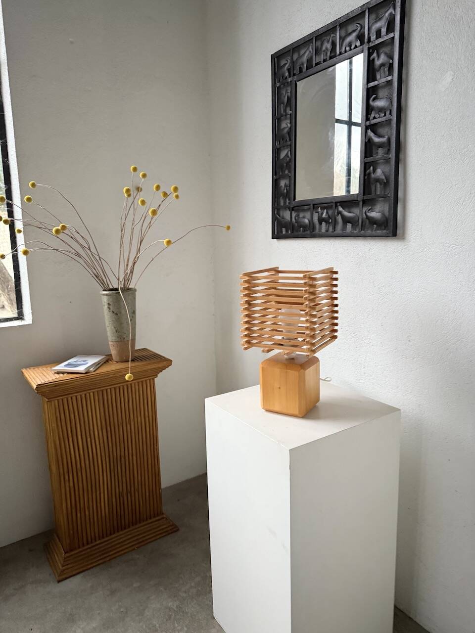 Constructivist wooden table lamp