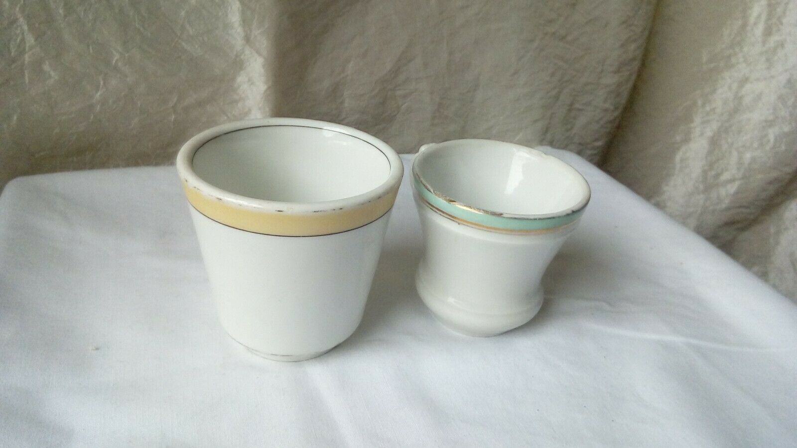 2 cups brulots in porcelain thick bistro late 19 eme