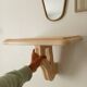 Vintage solid oak wall-mounted console shelf