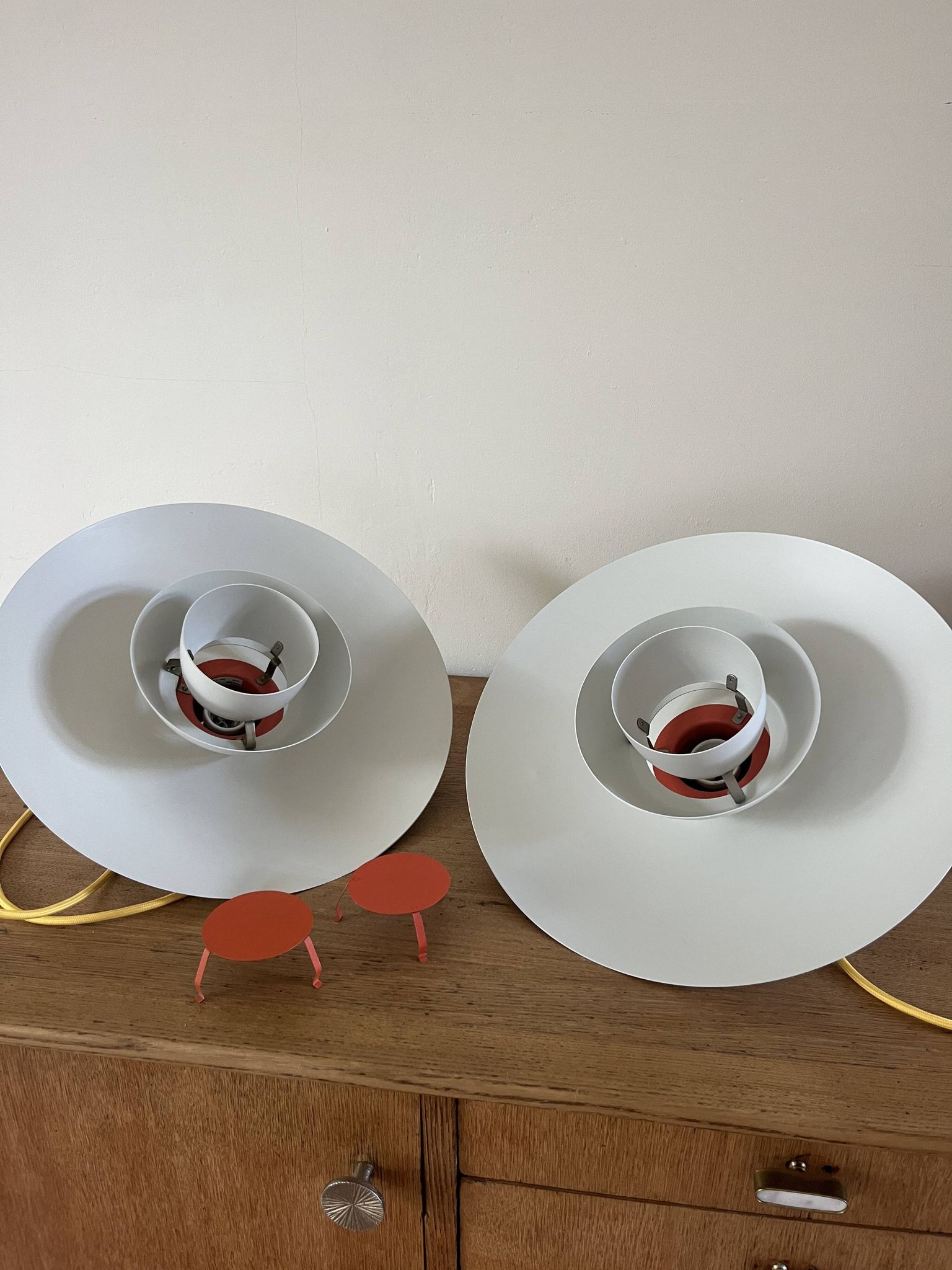 Vintage 2x Louis Poulsen PH4/3 + reflector - Poul Henningsen - Danish design lamp