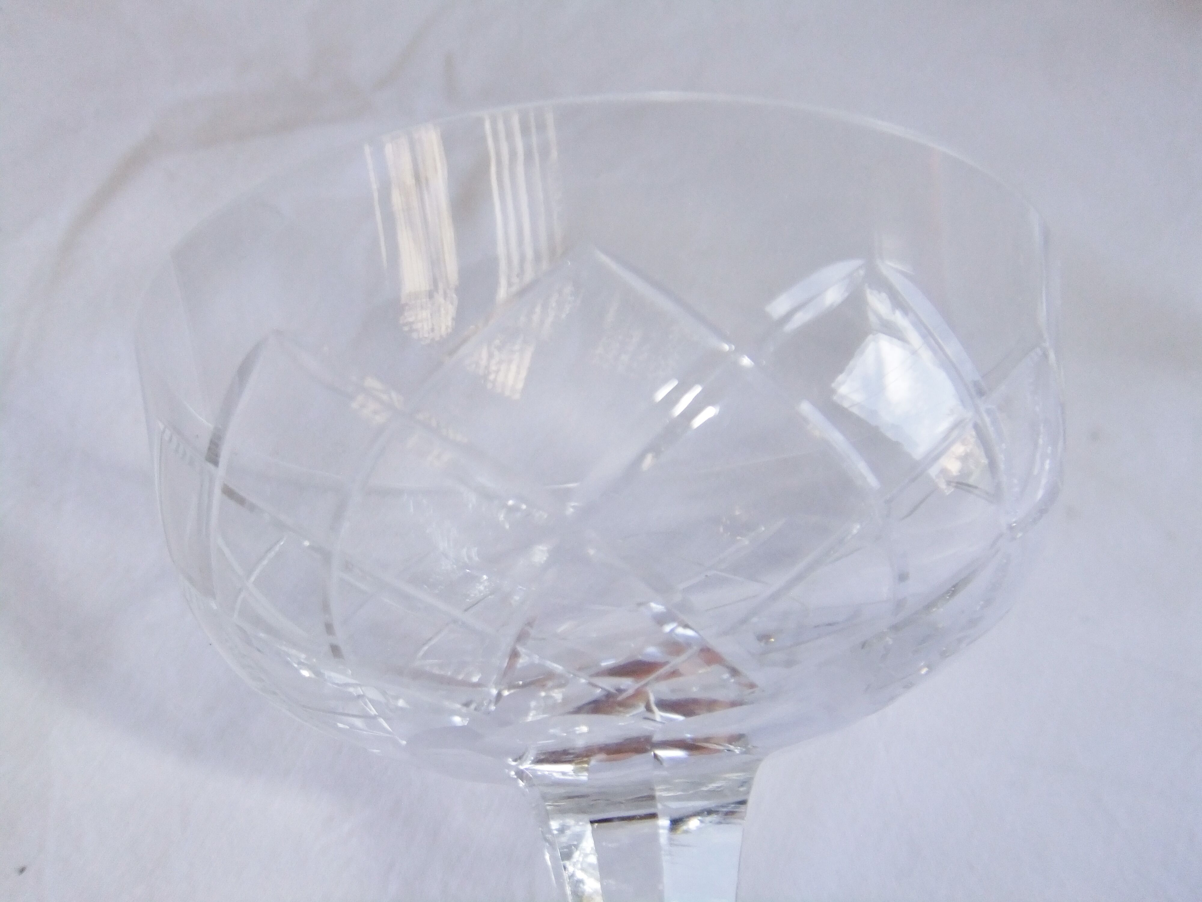 Service Champagne glass cut crystal lot of 11 stemmed glass