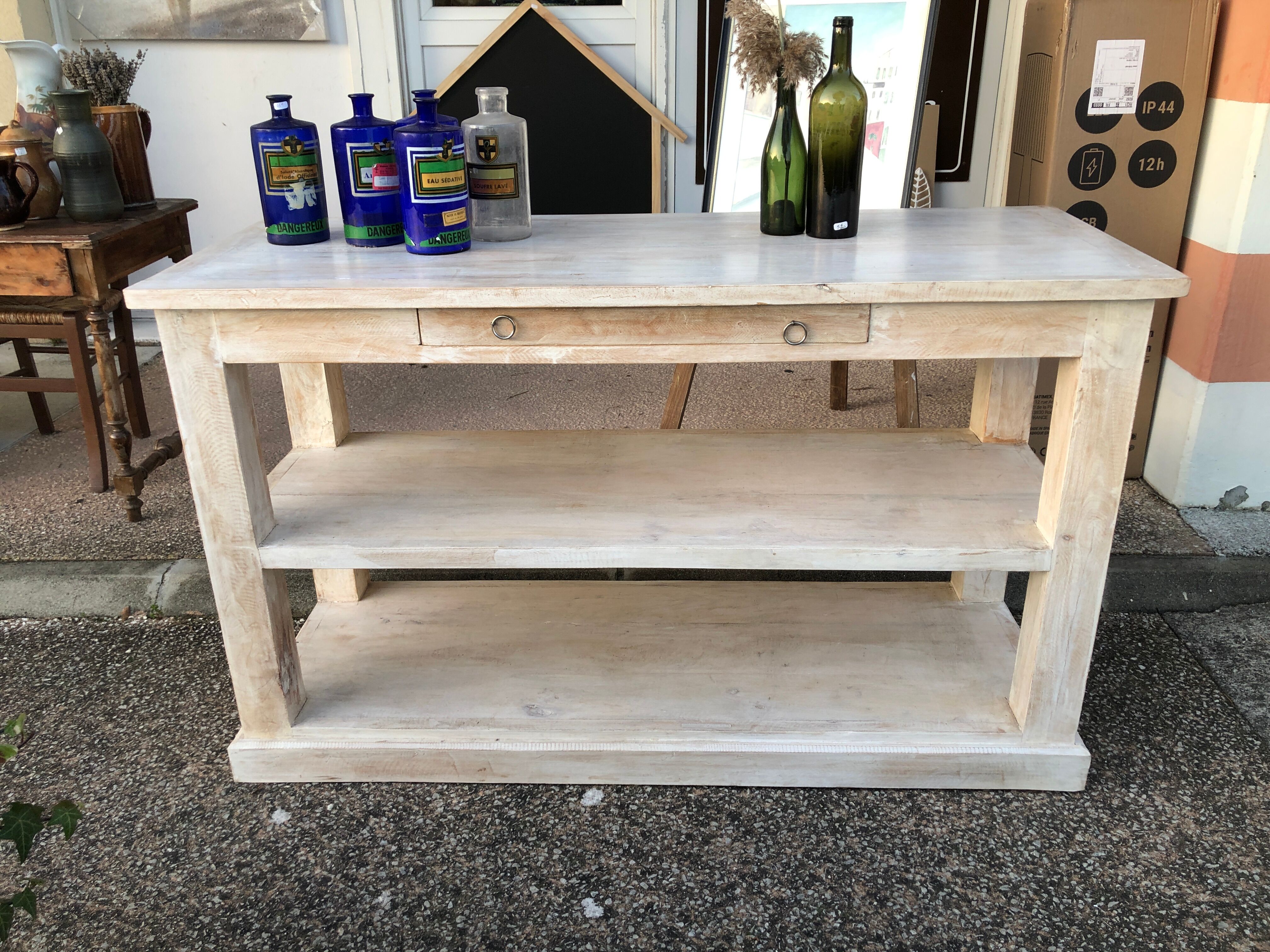 Table de drapier console etagère