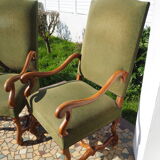 A pair of Louis XIII-style sheep bones armchairs