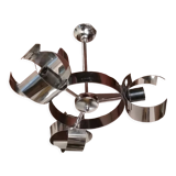 Space age design chandelier in vintage chromed metal year 70