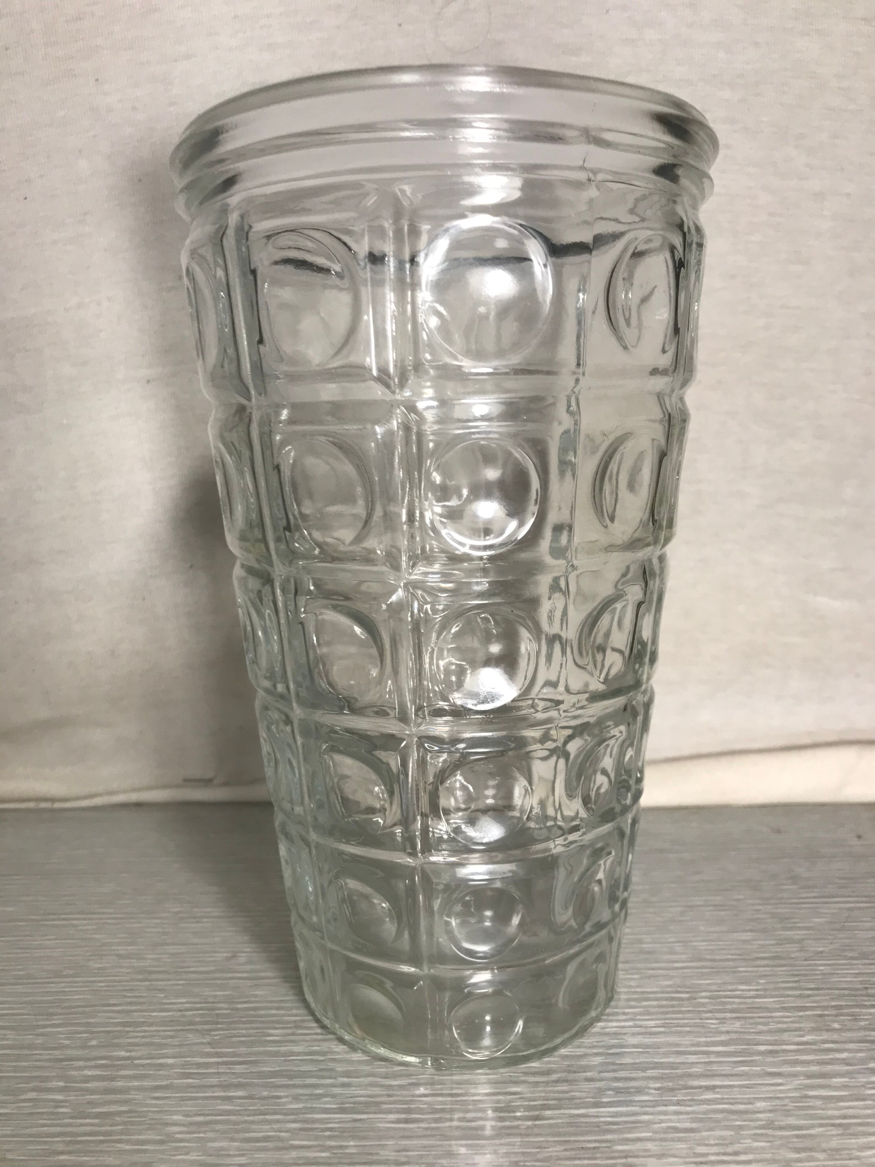 Pair De Vase Old Style ART DECO in Glass Moulded Made In France Vintage