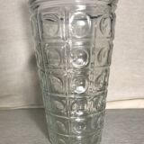 Paire de vase ancien style art déco en verre moulé made in France vintage