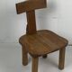 Brutalist oak low chair or children's chair, Dutch 1970s