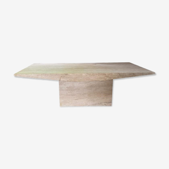 Mid century modern rectangular travertine coffee table