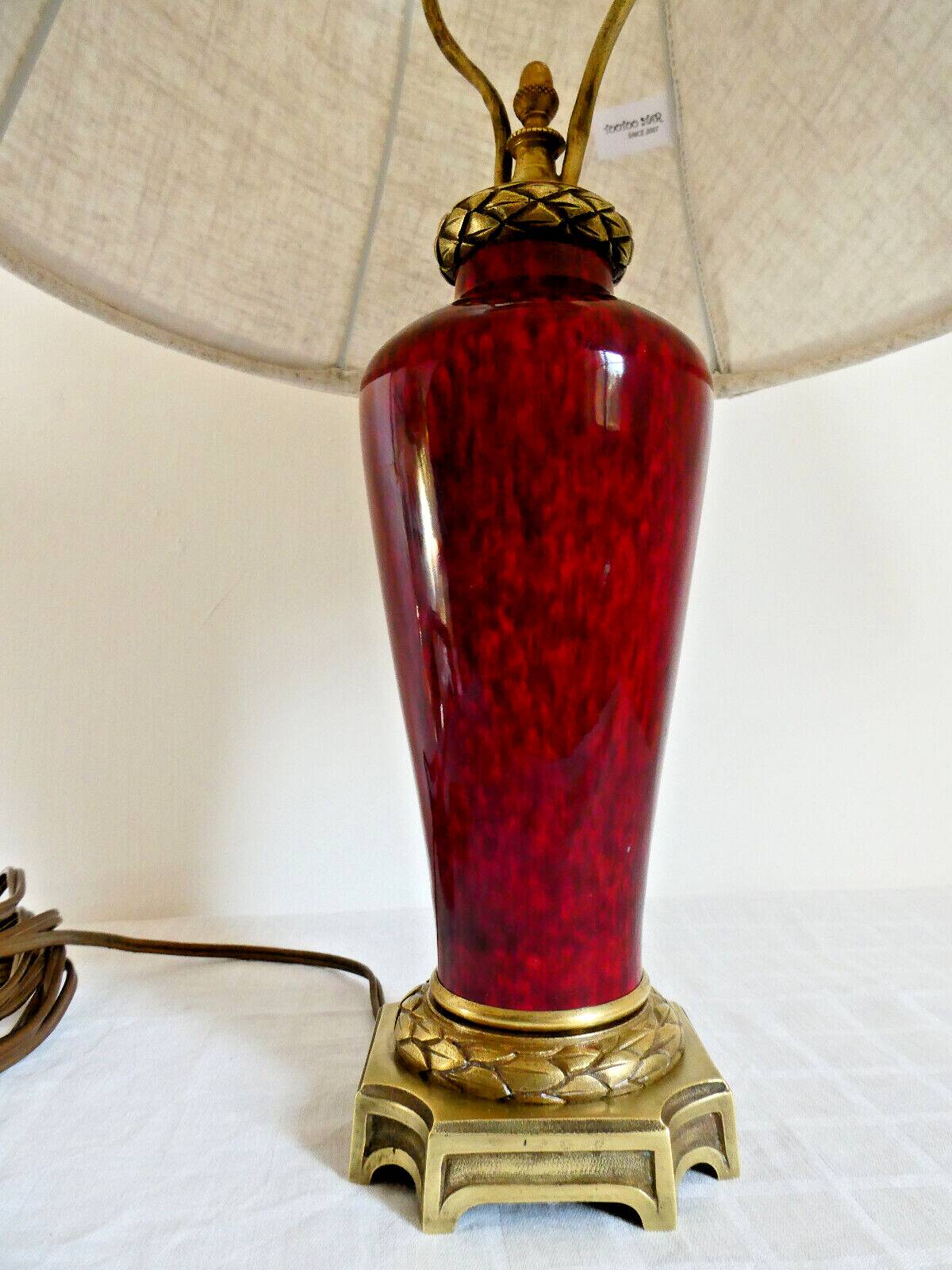 Chinese oxblood porcelain lamp, empire style