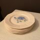 6 plates blue rose décor Digoin sarreguemines