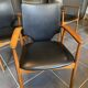 A Scandinavian teak skai chair from the 1960s for a vintage desk table.