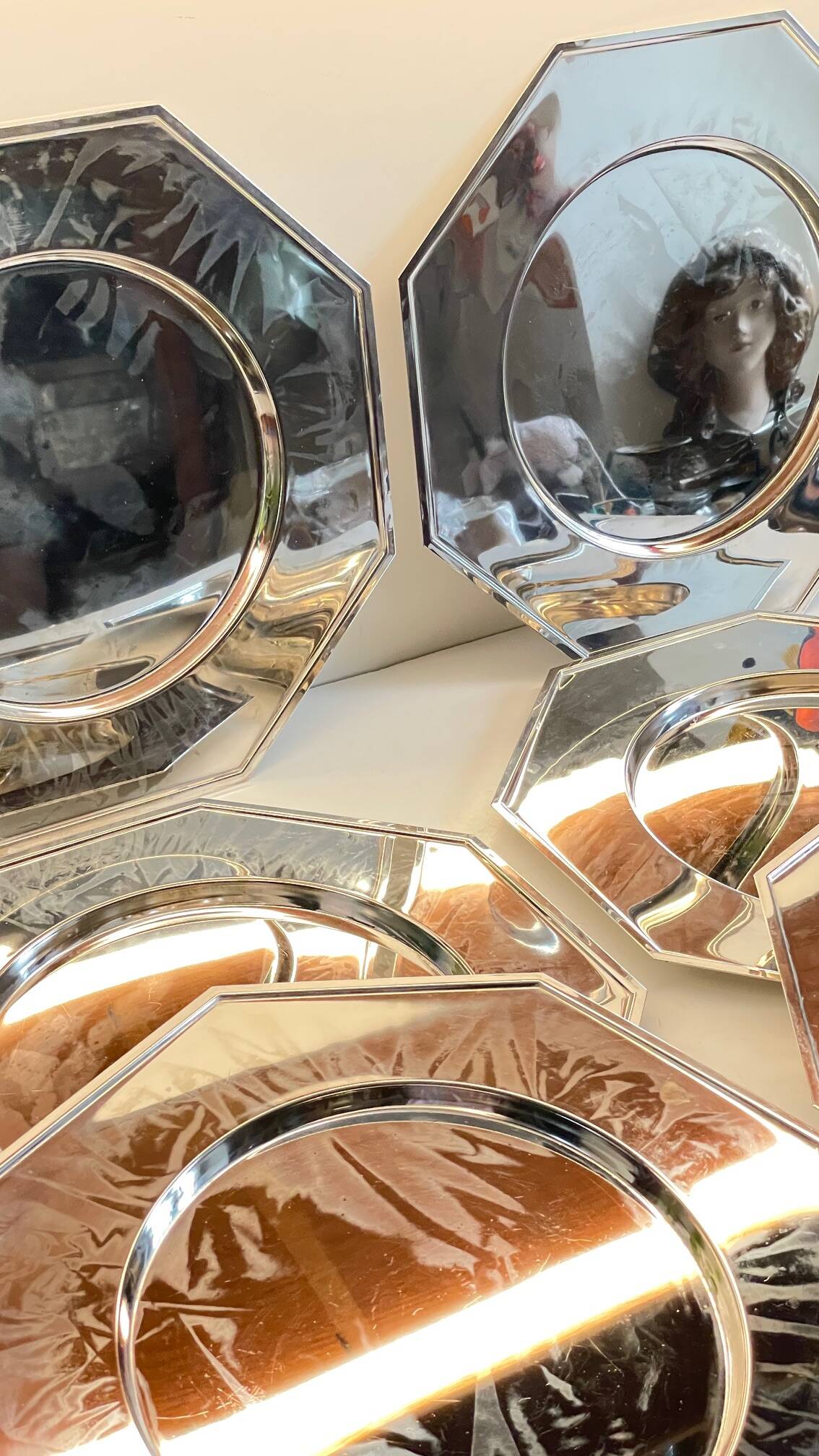 6 Vintage Silver-Plated Metal Plates and Dishes