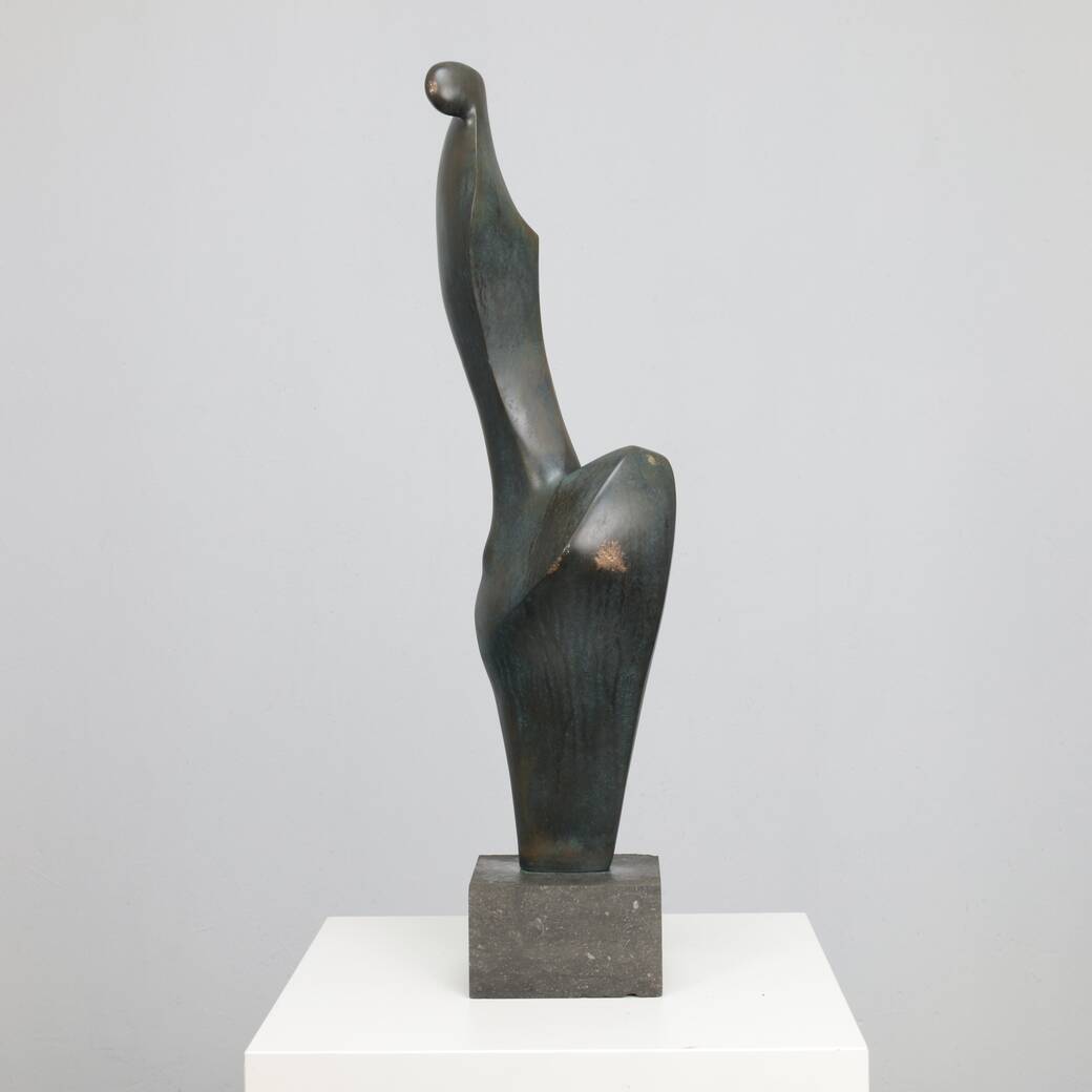 Bronze female figure sculpture by Francine Govers, Netherlands, 1990s