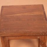 Old small Burmese teak workshop bedside table / ideal in a harness to put 1 plant or e