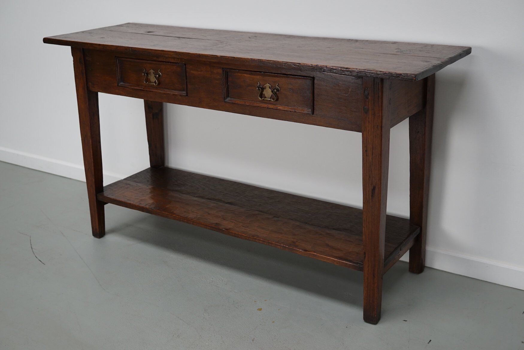 Table d'appoint en chêne rustique français vintage, années 1920