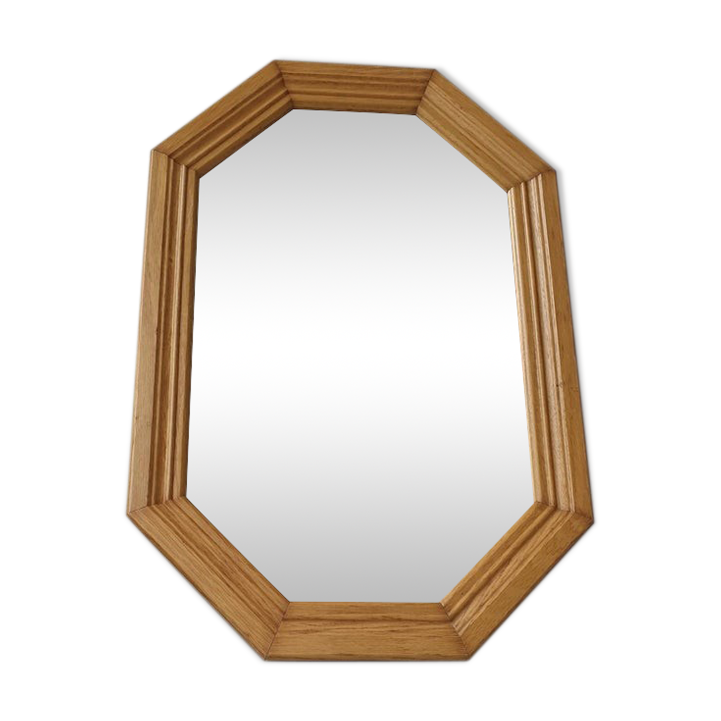 Light oak wooden mirror 80s 52x35cm