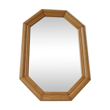 Light oak wooden mirror 80s 52x35cm