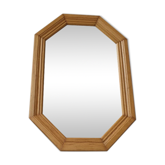 Light oak wooden mirror 80s 52x35cm